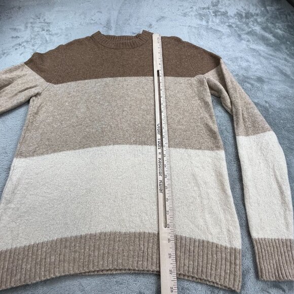American Eagle Sweater Mens Small Brown Cream Stripe Knit Pullover Casual Y2K - Picture 6 of 10